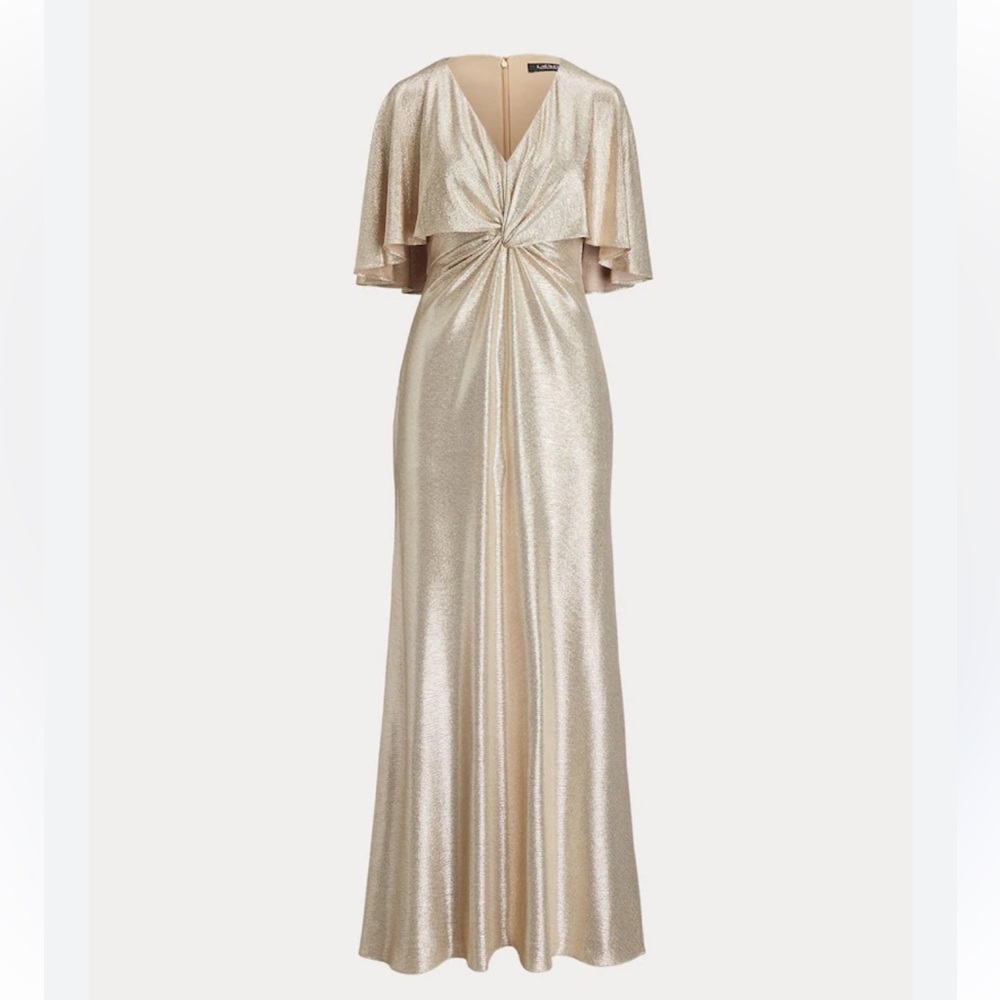 Ralph Lauren gold Foil Print Cape 14 - Picture 1 of 5